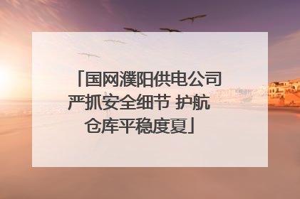 国网濮阳供电公司严抓安全细节 护航仓库平稳度夏