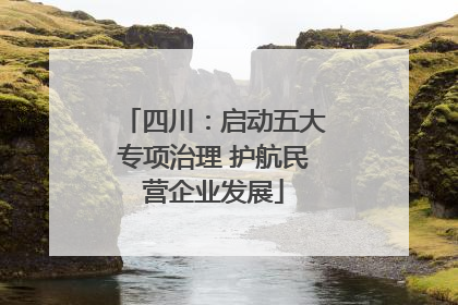 四川：启动五大专项治理 护航民营企业发展