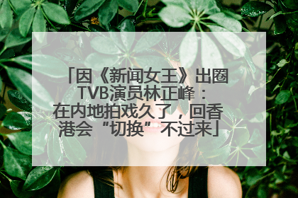 因《新闻女王》出圈 TVB演员林正峰：在内地拍戏久了，回香港会“切换”不过来