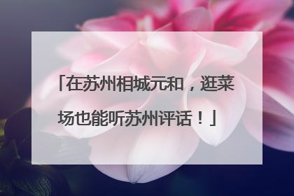在苏州相城元和，逛菜场也能听苏州评话！