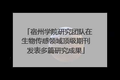 宿州学院研究团队在生物传感领域顶级期刊发表多篇研究成果