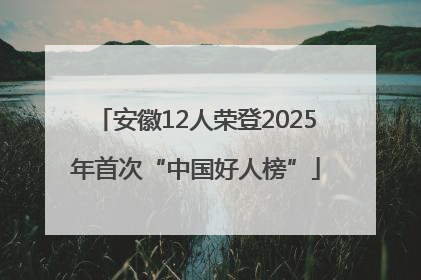 安徽12人荣登2025年首次“中国好人榜”