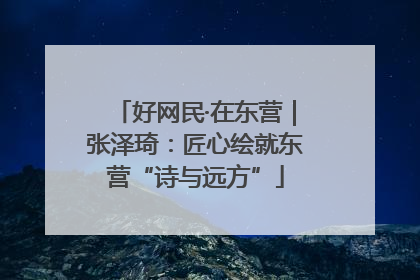 好网民·在东营｜张泽琦：匠心绘就东营“诗与远方”