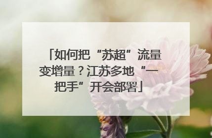 如何把“苏超”流量变增量？江苏多地“一把手”开会部署