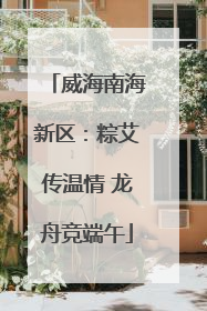 威海南海新区：粽艾传温情 龙舟竞端午