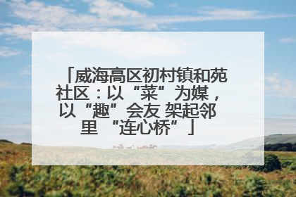 威海高区初村镇和苑社区：以“菜”为媒，以“趣”会友 架起邻里 “连心桥”