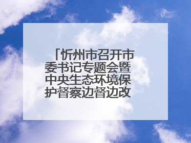 忻州市召开市委书记专题会暨中央生态环境保护督察边督边改工作推进会