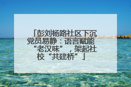 彭刘杨路社区下沉党员易静：语言赋能“老汉味”，架起社校“共建桥”