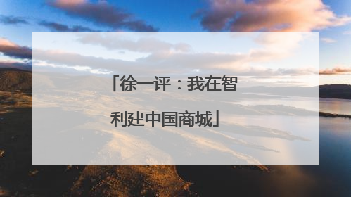 徐一评：我在智利建中国商城