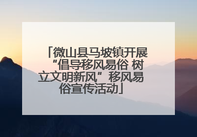 微山县马坡镇开展“倡导移风易俗 树立文明新风”移风易俗宣传活动