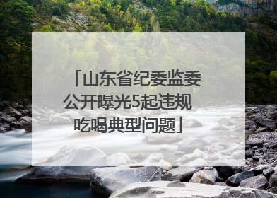 山东省纪委监委公开曝光5起违规吃喝典型问题