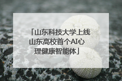 山东科技大学上线山东高校首个AI心理健康智能体