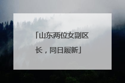 山东两位女副区长，同日履新