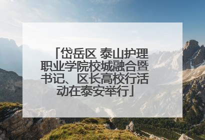 岱岳区 泰山护理职业学院校城融合暨书记、区长高校行活动在泰安举行