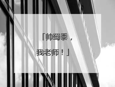 帅蜀黍，我老师！