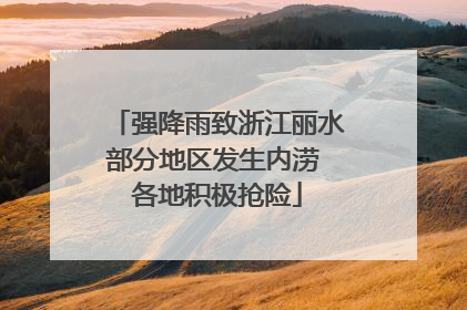 强降雨致浙江丽水部分地区发生内涝 各地积极抢险