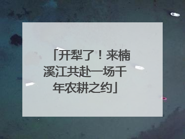 开犁了！来楠溪江共赴一场千年农耕之约