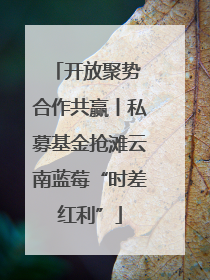 开放聚势 合作共赢丨私募基金抢滩云南蓝莓“时差红利”