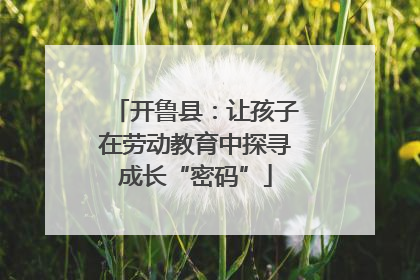 开鲁县：让孩子在劳动教育中探寻成长“密码”