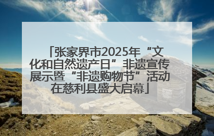 张家界市2025年“文化和自然遗产日”非遗宣传展示暨“非遗购物节”活动在慈利县盛大启幕