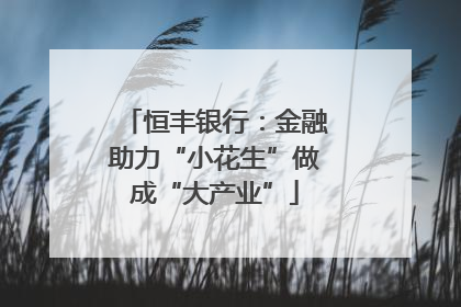恒丰银行：金融助力“小花生”做成“大产业”