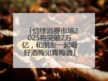 情绪消费市场2025将突破2万亿，和朋友一起喝好酒梅见青梅酒