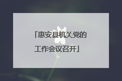 惠安县机关党的工作会议召开