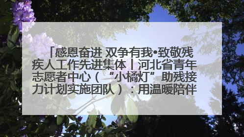 感恩奋进 双争有我•致敬残疾人工作先进集体丨河北省青年志愿者中心（“小橘灯”助残接力计划实施团队）：用温暖陪伴，守护特殊孩子成长