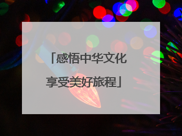 感悟中华文化 享受美好旅程
