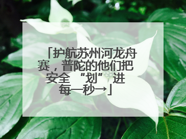 护航苏州河龙舟赛，普陀的他们把安全 “划” 进每一秒→