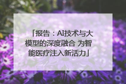 报告：AI技术与大模型的深度融合 为智能医疗注入新活力
