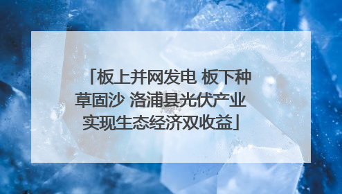 板上并网发电 板下种草固沙 洛浦县光伏产业实现生态经济双收益