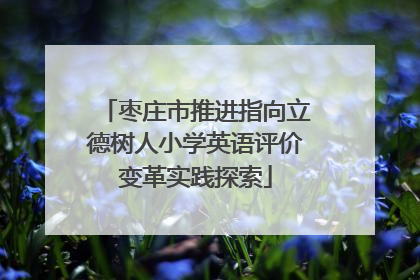 枣庄市推进指向立德树人小学英语评价变革实践探索