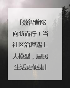 数智普陀 向新而行〡当社区治理遇上大模型，居民生活更便捷