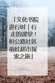 文化书院进行时｜行走的课堂！桓公路社区萌娃超市探索之旅