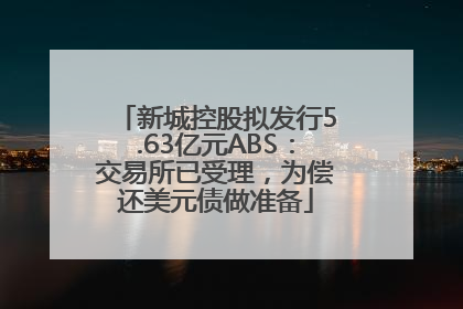 新城控股拟发行5.63亿元ABS：交易所已受理，为偿还美元债做准备