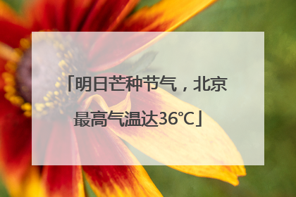 明日芒种节气，北京最高气温达36℃