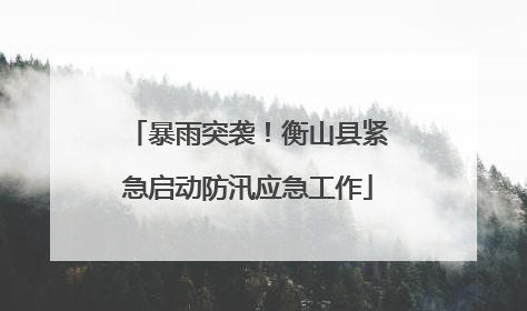 暴雨突袭！衡山县紧急启动防汛应急工作