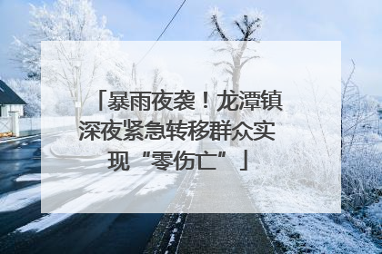 暴雨夜袭！龙潭镇深夜紧急转移群众实现“零伤亡”