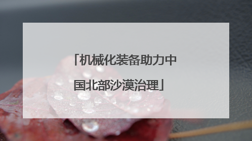 机械化装备助力中国北部沙漠治理