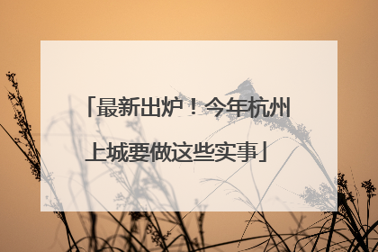 最新出炉！今年杭州上城要做这些实事