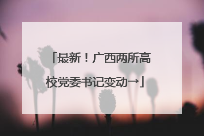 最新！广西两所高校党委书记变动→