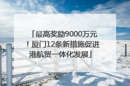 最高奖励9000万元！厦门12条新措施促进港航贸一体化发展