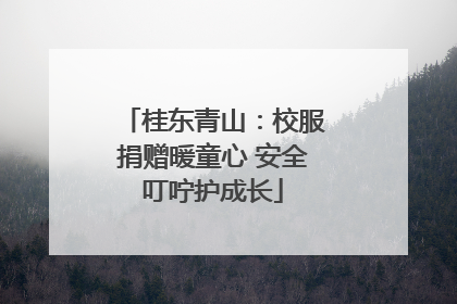 桂东青山：校服捐赠暖童心 安全叮咛护成长