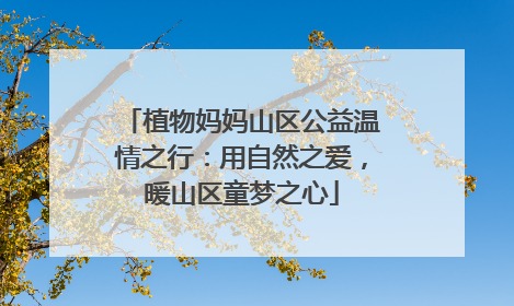 植物妈妈山区公益温情之行：用自然之爱，暖山区童梦之心