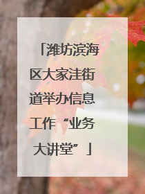 潍坊滨海区大家洼街道举办信息工作“业务大讲堂”