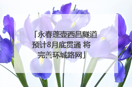 永春蓬壶西昌隧道预计8月底贯通 将完善环城路网
