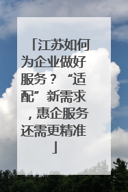江苏如何为企业做好服务？“适配”新需求，惠企服务还需更精准