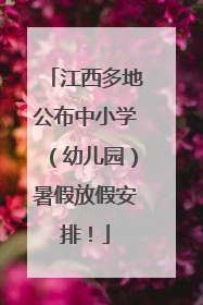 江西多地公布中小学（幼儿园）暑假放假安排！
