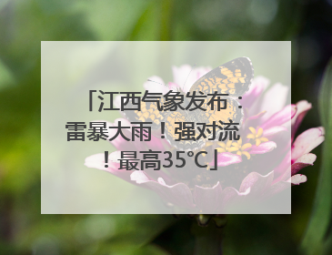 江西气象发布：雷暴大雨！强对流！最高35℃
